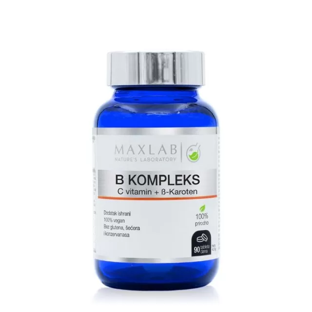 MAXLAB VITAMIN B KOMPLEKS sa C vitaminom i beta-karotenom TABLETE A90